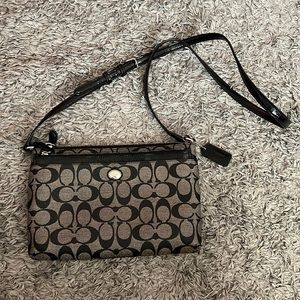 Coach black and silver/gray crossbody purse